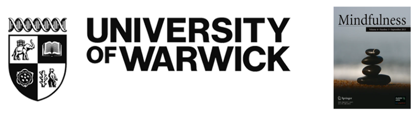 University of Warwick logo and Mindfulness Journal image