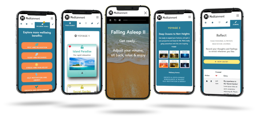 Meditainment app display